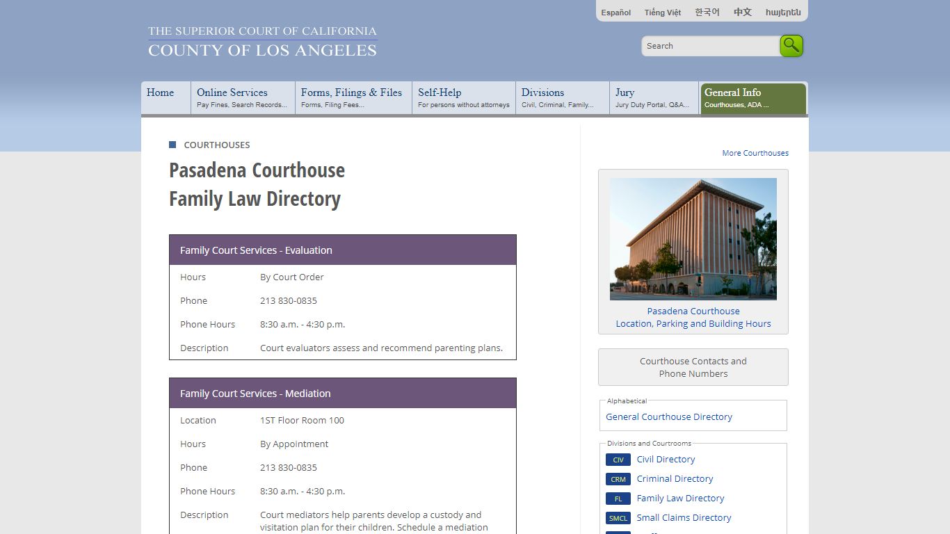 Courthouses in Los Angeles County - Contacts and Locations - LA Court