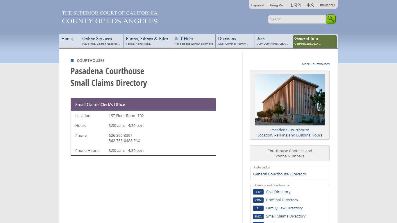 Courthouses in Los Angeles County - Contacts and Locations - LA Court